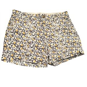 Old Navy Yellow and Gray Floral Bermuda Shorts
